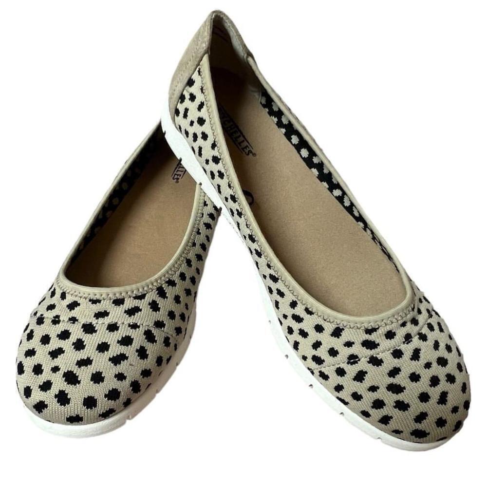 Seychelles Black and Cream Polka Dot Flats